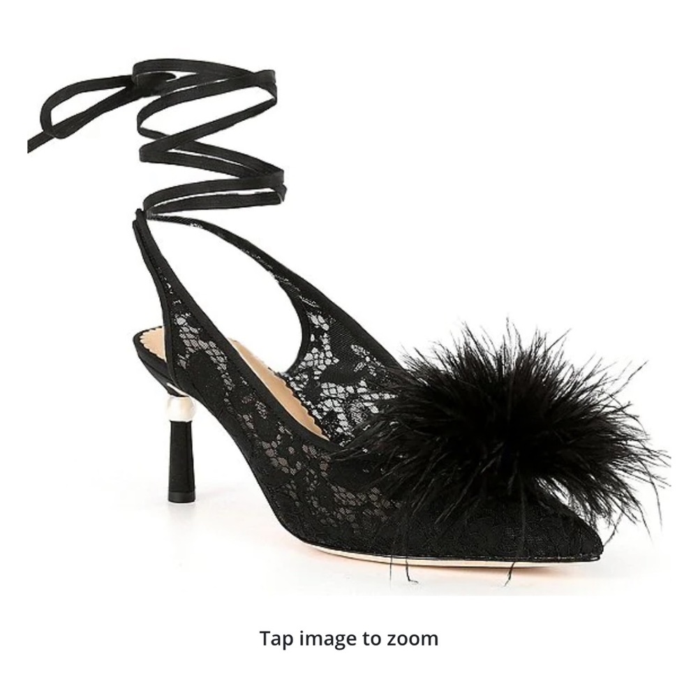 Antonio Melani x Nicola Bathie Black Ostrich Feather heels